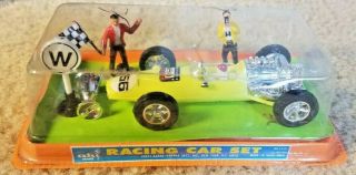 1971 Vintage Ahi Brand Plastic Race Car Play Set 5115