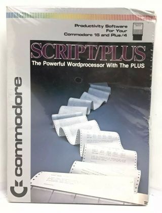 Script/plus Word Processing Software For Commodore 16 And Plus/4
