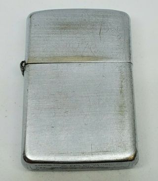 Vintage & Rare 1947 Zippo Lighter 3 Barrel Hinge Nickel Silver 14 Hole 2032695