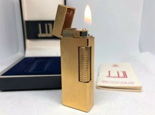 Auth Dunhill K18 Gold Plated Grain D 