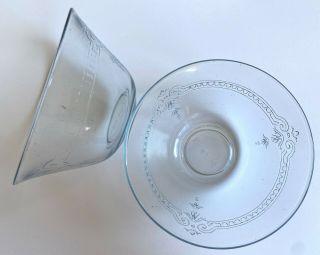 Vtg Set Of 2 Fire King Clear Glass W Blue 4 " Small Bowl Custard Fruit Cup
