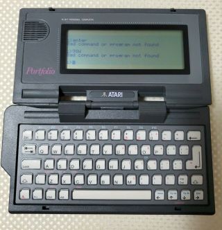 Atari HPC - 004 Portfolio Portable Pocket Handheld Computer turns on,  Terminator 2 2