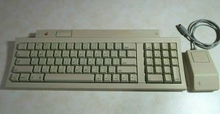Vintage 1991 Apple Macintosh Keyboard Ii M0487 With Desktop Bus Mouse G5431
