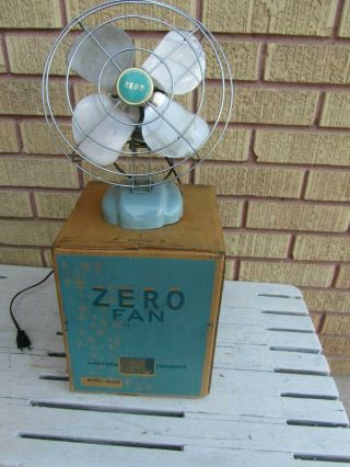 Vintage Mcgraw Edison Zero 8 " Metal Desk Fan Model 08499 With Box