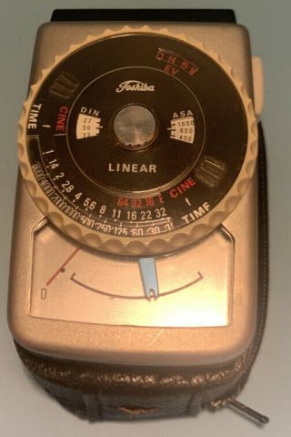 Vintage Toshiba Pe - 1 Linear Film Camera Light Exposure Meter With Instructions
