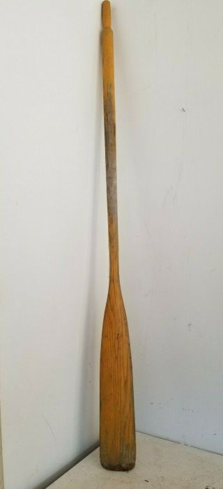 Very Good Vintage Rowing Oar 72 " Made From Single Piece Of Wood,  Not Laminated