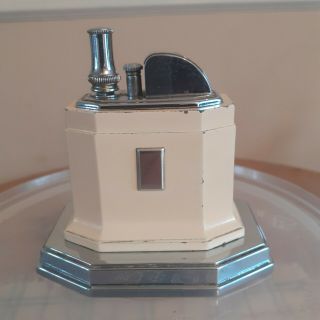 Vintage Ronson Touch Tip Table Lighter Cream.  Very Few Marks