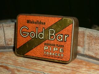 Gold Bar Tobacco tin Michelides Perth Australian made 2oz Square Flake 2