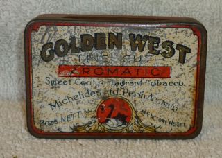Michelides - Golden West - Fine Cut Aromatic - Tobacco Tin - 2 Oz Net