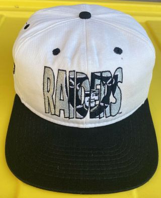 Vintage 90s La Los Angeles Raiders 1 Apparel 2 Tone Snapback Hat Cap Usa Made