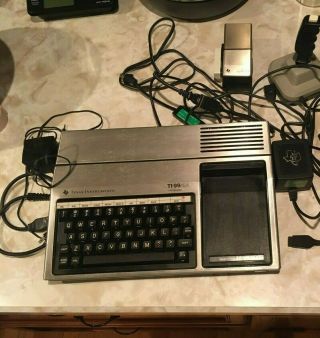 Vintage Texas Instruments Ti99/4a Home Computer,  Joysticks,  Speech Synthesizer