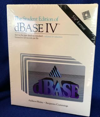 Vintage Dbase Iv Student Edition Nos Educational Purposes File 5.  25