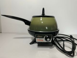 Vintage 1974 Oster Electric Fondue Pot Avocado Green Pot