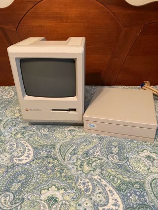Vintage Apple Macintosh Plus Desktop Computer,  Vintage Cms External Hard Drive