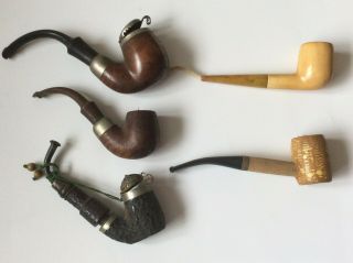 Vintage Smoking Pipes inc Dunhill Shell,  Chacom,  Peterson,  Rattray ' s with Holder 3