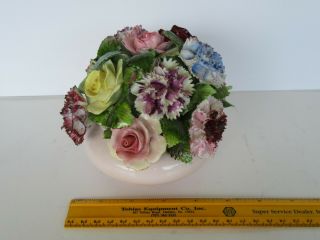 Vtg Royal Adderley Bone China Rose Floral Basket Bouquet,  England,  Very Detailed