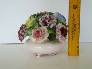 Vtg Royal Adderley Bone China Rose Floral Basket Bouquet,  England,  Very Detailed 2