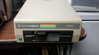 Commodore 64 Single Floppy Disk Drive 1541 Vintage w Power Cord Powers On 2