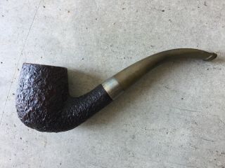 Vintage Dunhill Shell Briar 4102 Estate Pipe Sterling Silver Band England Nr