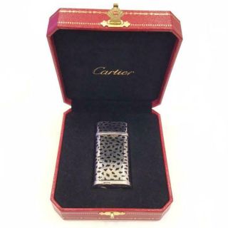 Authentic Cartier Gas Lighter Silver Oval Lt1195