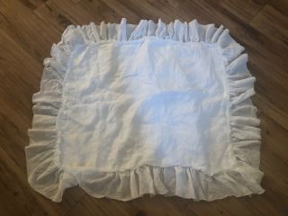 Wamsutta Vintage Washed Linen Standard Pillow Sham White Farmhouse Shabby Chic
