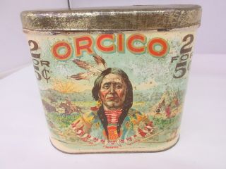 Vintage Rare Orcico Tobacco Advertising Cigar Canister 213