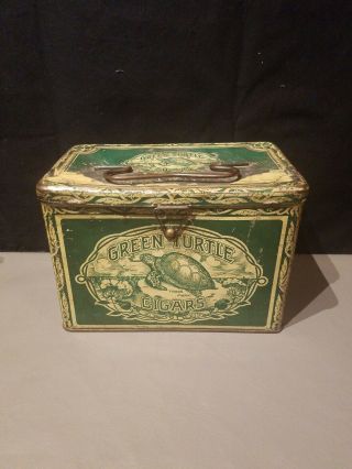 Vintage Green Turtle Tobacco Tin By Gordon Cigar Co.  R.  A.  Patterson Inc