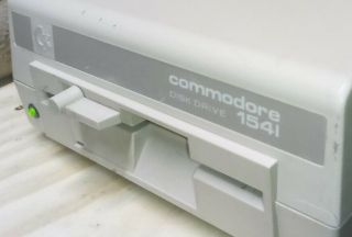 Vintage Commodore 64 Model 1541 Floppy Drive With Power Cable - Turns On