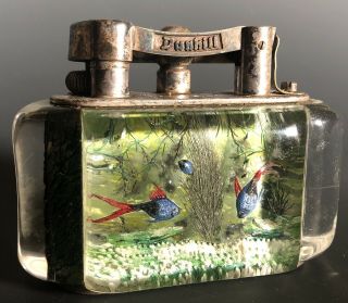 Vintage Dunhill Table Aquarium Lighter By Ben Shillingford Circa 1950s Fish