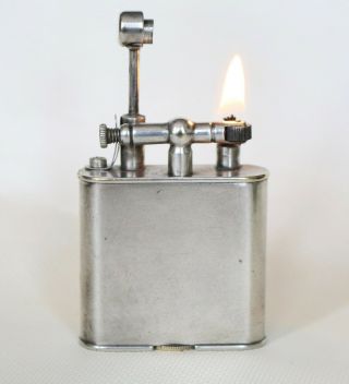 Vintage Dunhill Unique Lift Arm Silver Plate Lighter In