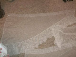 Just White Vintage Chiffon And Lace Curtain Set 2 Tiers And A Valance