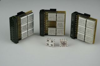 Vintage Ibm System 360 370 Mainframe Computer Slt Cards Plus Sld Chip,  Mst Chip