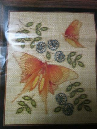 Vintage String Art Kit On Grasscloth - Butterfly 16 x 20 Kit 2