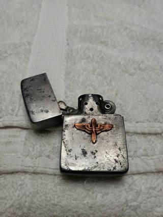 Ww2 Vintage Zippo Lighter 14 Hole Pat.  2032695 Military Insignia