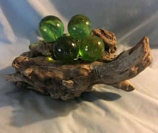 Vintage Mid Century Modern Acrylic Lucite Green Grapes on Driftwood Retro Unique 2