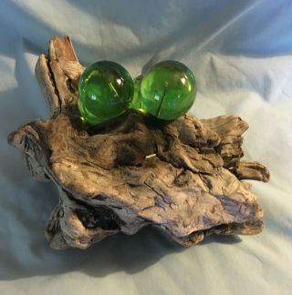 Vintage Mid Century Modern Acrylic Lucite Green Grapes on Driftwood Retro Unique 3