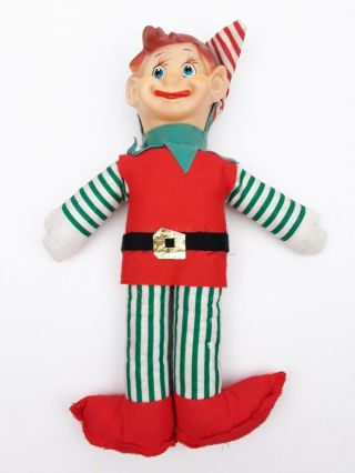 Large Vintage Pixie Christmas Elf Red And Green Outfit Holiday Elf Mcm Decor