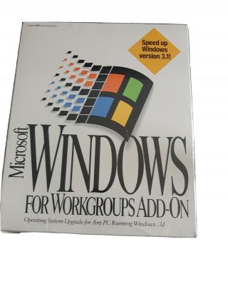 Microsoft Windows For Workgroups Add - On Upgrade For Windows 3.  1