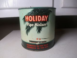 Vintage Advertising Holiday Pipe Mixture Tobacco Canister Tin