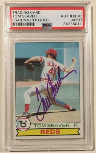 1979 Topps Tom Seaver Signed Autographed Baseball Card Psa/dna 100 Reds
