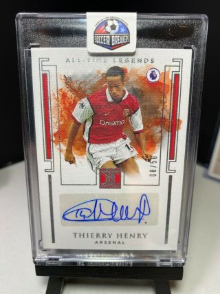 2019 - 20 Impeccable Soccer Thierry Henry All - Time Legends Autograph 8/50 Auto Sp