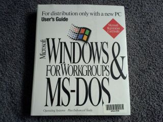 Vintage Microsoft Windows For Workgroups And Msdos Factory No Disks
