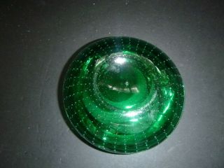 Vintage Murano Italy Green Bubble Glass Bowl or Ash Tray MCM 3