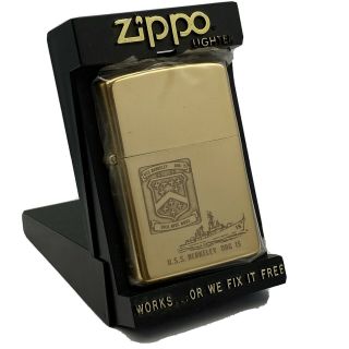 1984 Zippo Lighter " Uss Berkeley Ddg - 15 " Navy Solid Brass & Windproof - In Case
