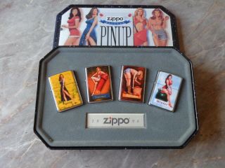 Rare 1996 Limited Edition Box Set Of 4 Zippo Salutes Pinup Girls Four Seasons