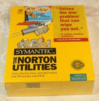 Symantec The Norton Utilities 8.  0 For Windows & Dos 3.  5 " Disk - Nos