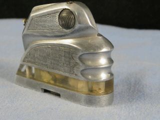 Antique Ww2 Aluminium Perspex Trench Art Deco Machine Age Pocket Petrol Lighter