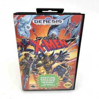 X - Men (1993) Sega Genesis Game W/ Case Cart Marvel Xmen X Men Vtg Retro