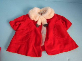 Vintage Chatty Cathy Red Velvet Coat 1960 