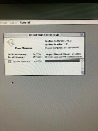 Apple Power Macintosh 7500/100 Desktop 100mhz 24MB RAM 1.  2GB hard drive M3979 3